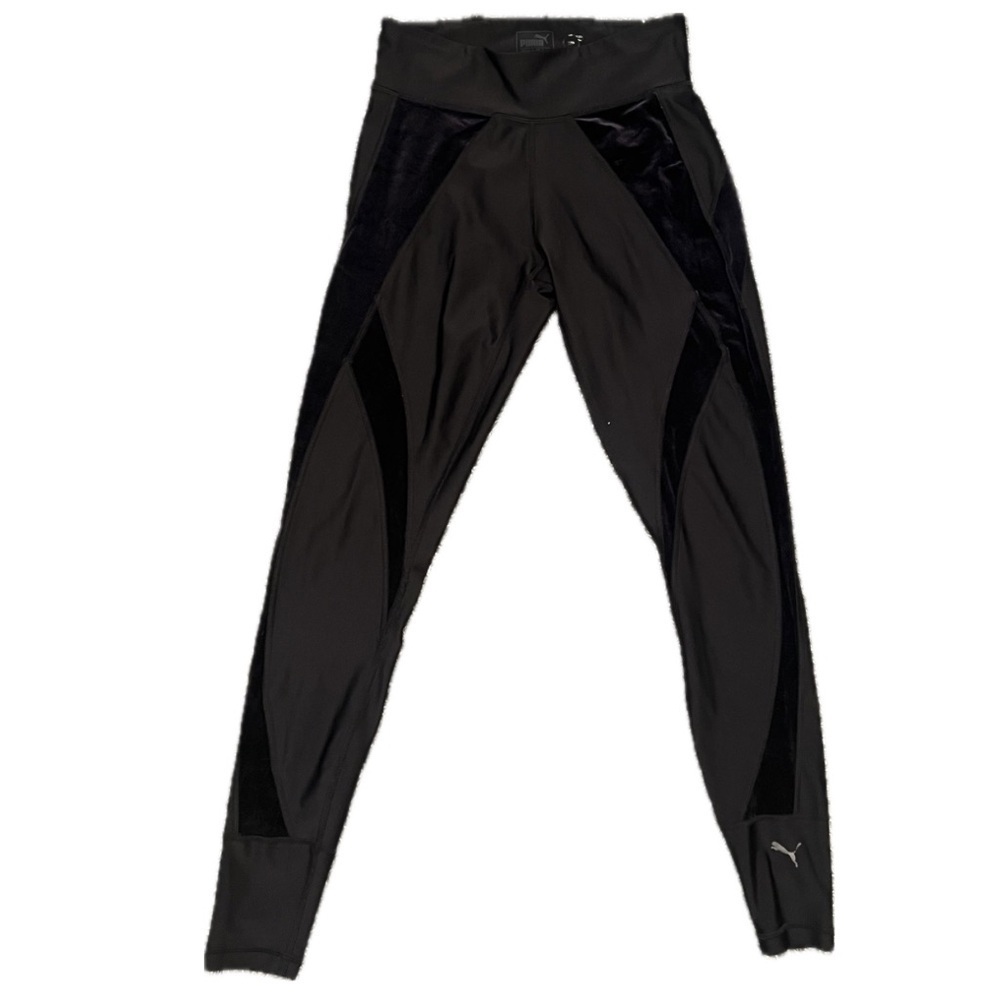 Puma Explosive Tights Black Velvet Accent Workout Leggings Size M dryCELL